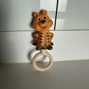 Vintage 1960s Tiger Baby Toddler Rattle Toy